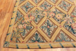 Corner of Antique French Aubusson Rug – Floral Garland and Trellis Design Corner Antique French Aubusson Rug – Floral Garland and Trellis Design 73676 by Nazmiyal Antique Rugs