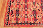 Corner of Antique Scandinavian Geometric Tapestry Bold Red & Blue Folk Art Textile Corner of Antique Scandinavian Geometric Tapestry Bold Red & Blue Folk Art Textile 73652 by Nazmiyal Antique Collection