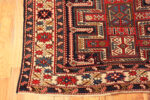 Corner of Antique Shirvan Caucasian Rug with Hook Medallions and Geometry Corner of Antique Shirvan Caucasian Rug with Hook Medallions and Geometry 73163 by Nazmiyal Antique Rugs
