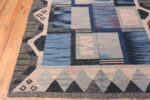 Corner of Modern Blue Geometric Swedish Kilim Rug 73496 by Nazmiyal Antique Collection