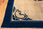 Detail of Antique Chinese Ningxia Rug with Minimalist Dragon Medallion 73588 by Nazmiyal Antique Rugs