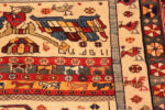 Detail of Antique Pictorial Small Qashqai Rug 73522 by Nazmiyal Antique Rugs