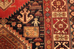 Detail of Antique Shirvan Rug with Tribal and Animal Motifs Rare 19th Century Folk Art 73705 by Nazmiyal Antique Rugs