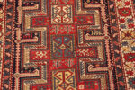 Detail of Antique Shirvan Caucasian Rug with Hook Medallions and Geometry Detail of Antique Shirvan Caucasian Rug with Hook Medallions and Geometry 73163 by Nazmiyal Antique Rugs