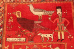 Detail of Dated Antique Kuba Caucasian Pictorial Rug Detail of Dated Antique Kuba Caucasian Pictorial Rug 73519 by Nazmiyal Antique Rugs