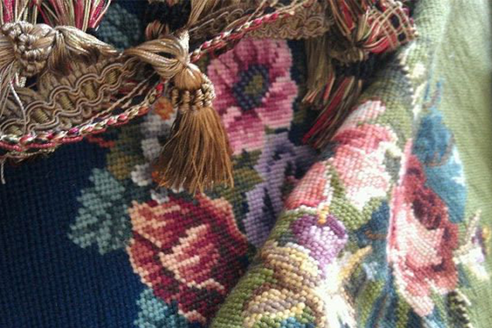 Detail of Needlepoint Textile by Nazmiyal