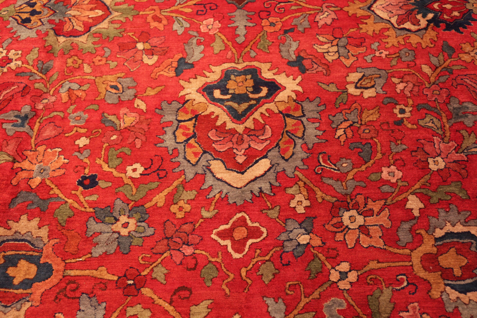 German Rugs Vibrant Oversized Vintage German Hooked Rug 73482 Nazmiyal