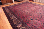 Floor view of Antique Persian Kashan Rug with Intricate Floral Design 73769 by Nazmiyal Antique Rugs