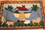 Floor of Antique Hooked Rug Depicting Noah’s Ark and Animals Floor of Antique Hooked Rug Depicting Noah’s Ark and Animals 73618 by Nazmiyal Antique Rugs