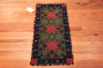Floor View of Antique Geometric Embroidery Folk Textile in Red, Blue & Green Floor View of Antique Geometric Embroidery Folk Textile in Red, Blue & Green 73683 by Nazmiyal Antique Rugs