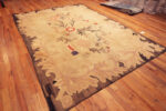 Floor View of Antique Hooked American Floral Rug 50556 by Nazmiyal Antique Rugs