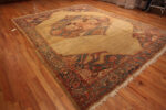 Floor View of Antique Persian Bakshaish Rug with Bold Geometric Medallion and Rustic Charm Floor View of Antique Persian Bakshaish Rug with Bold Geometric Medallion and Rustic Charm 73762 by Nazmiyal Antique Rugs