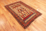 Floor View of Antique Pictorial Small Qashqai Rug 73522 by Nazmiyal Antique Rugs