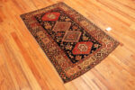 Floor View of Antique Shirvan Rug with Tribal and Animal Motifs Rare 19th Century Folk Art 73705 by Nazmiyal Antique Rugs