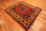 Floor View of Antique Turkey Geometric Bergama Rug Floor View of Antique Turkey Geometric Bergama Rug 73425 by Nazmiyal Antique Rugs