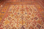 Floor View of Antique Turkish Oushak Rug 73438 by Nazmiyal Antique Rugs
