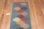 Floor view of Contemporary Swedish Style Fish Design Kilim Runner Rug Floor view of Contemporary Swedish Style Fish Design Kilim Runner Rug 73492 by Nazmiyal Antique Collection