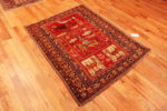 Floor View of Dated Antique Kuba Caucasian Pictorial Rug Floor View of Dated Antique Kuba Caucasian Pictorial Rug 73519 by Nazmiyal Antique Rugs