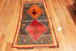 Floor view of Vintage Gabbeh Rug Tribal and Desert Sunset Palette Floor view of Vintage Gabbeh Rug Tribal and Desert Sunset Palette 73807 by Nazmiyal Antique Rugs