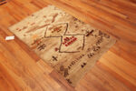 Floor view of Vintage Gabbeh Rug with Abstract Tribal Glyphs Floor view of Vintage Gabbeh Rug with Abstract Tribal Glyphs 73806 by Nazmiyal Antique Rugs
