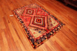 Floor view of Vintage Persian Gabbeh Rug with Diamond Medallions Floor view of Vintage Persian Gabbeh Rug with Diamond Medallions 73799 by Nazmiyal Antique Rugs