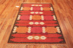Floor View of Vibrant Vintage Swedish Signed GS Kilim Rug 73685 by Nazmiyal Antique Rugs