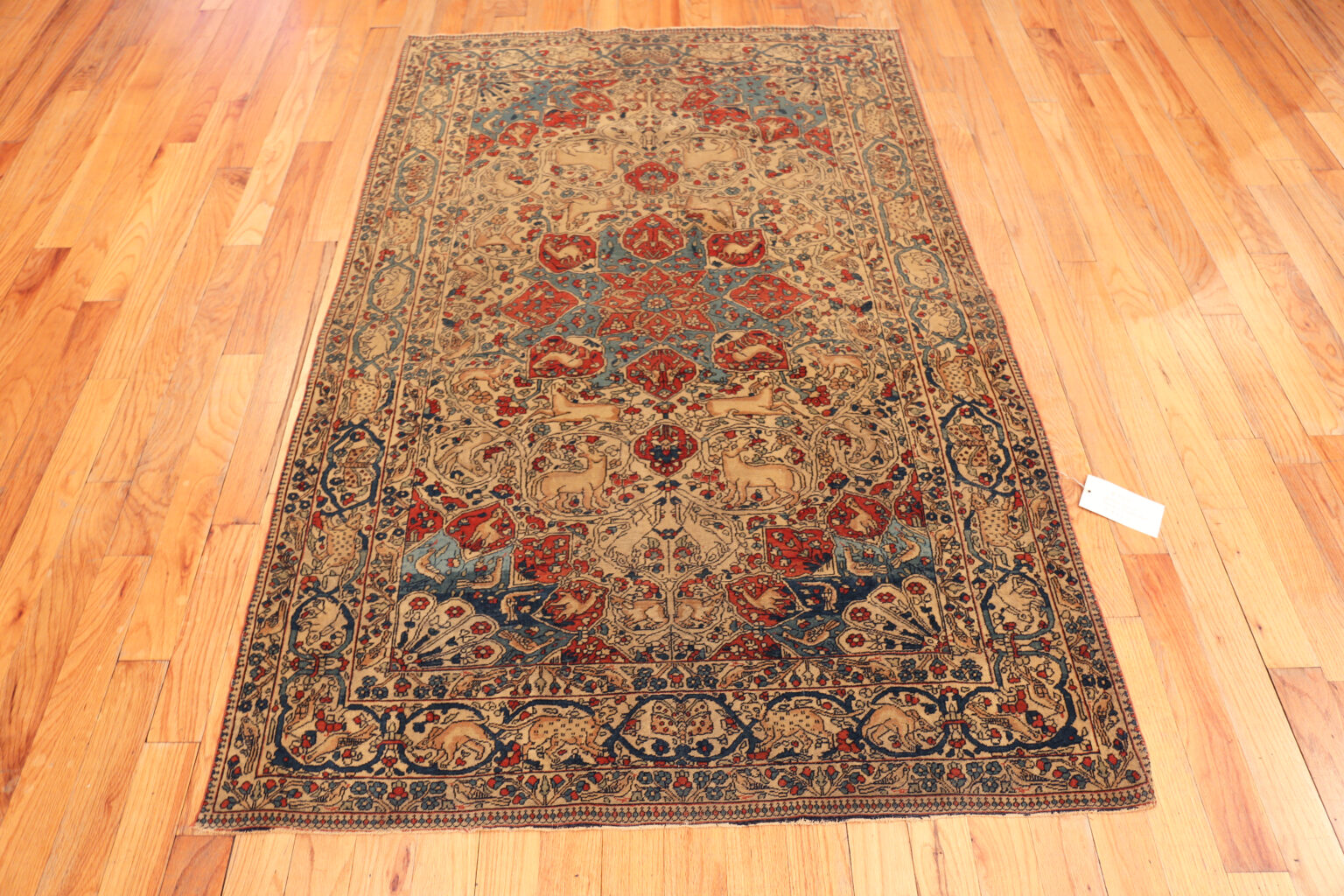 Persion Rug Figures Antique Persian Kashan Rug Mythical Animal Figures Nazmiyal