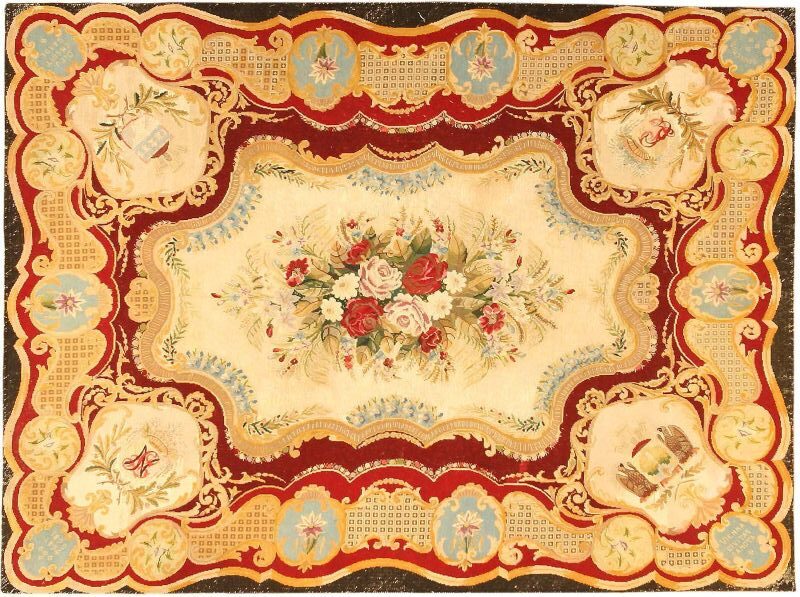 Horizontal View of Antique Austro Hungarian Needlepoint Rugs 3417 by Nazmiyal Collections