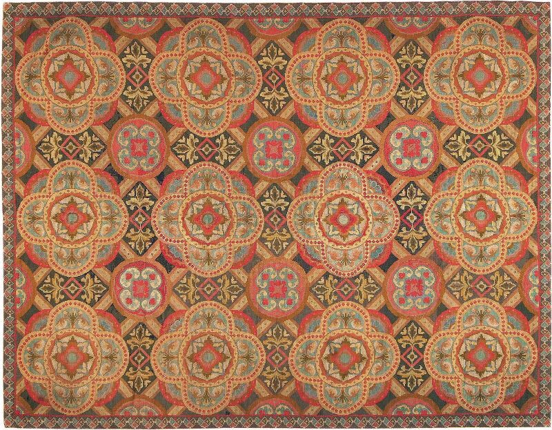 Horizontal View of Antique Needlepoint English Rugs 2633 by Nazmiyal Collection