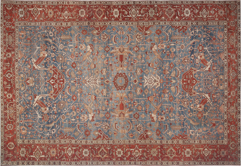 Celestine Blue Rugs | 73197 by Nazmiyal Antique Rugs
