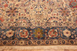 Length border of Antique Persian Tabriz Rug with Celestial Border 73669 by Nazmiyal Collection
