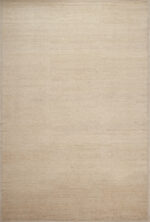 Luxurious Handwoven Wool and Silk Rug in Warm Sand Beige Luxurious Handwoven Wool and Silk Rug in Warm Sand Beige 61204 by Nazmiyal Antique Rugs