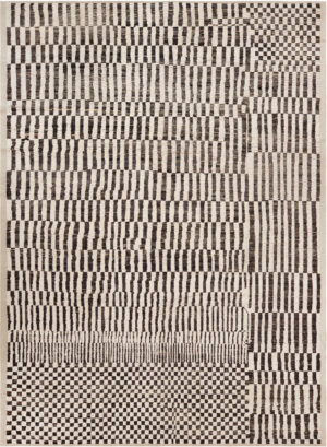 Modern Checkboard Balkhi Cotton Rug 61223 by Nazmiyal Antique Rugs