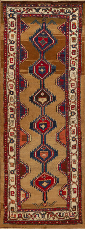 Exceptional Antique Persian Serab Runner with Tribal Linked Diamond Design 73183 by Nazmiyal Antique Rugs