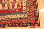 Right Corner of Antique Pictorial Small Qashqai Rug 73522 by Nazmiyal Antique Rugs