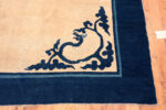 Side of Antique Chinese Ningxia Rug with Minimalist Dragon Medallion 73588 by Nazmiyal Antique Rugs
