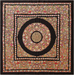 Silk Antique Persian Suzani Textile 70610 by Nazmiyal Antique Rugs