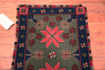 Top of Antique Geometric Embroidery Folk Textile in Red, Blue & Green Top of Antique Geometric Embroidery Folk Textile in Red, Blue & Green 73683 by Nazmiyal Antique Rugs