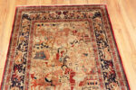 Top of Antique Persian Tabriz Pictorial Rug Depicting Scenes 73616 by Nazmiyal Antique Rugs