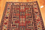 Top view of Antique Shirvan Caucasian Rug with Hook Medallions and Geometry Top view of Antique Shirvan Caucasian Rug with Hook Medallions and Geometry 73163 by Nazmiyal Antique Rugs