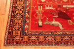 Top Corner of Dated Antique Kuba Caucasian Pictorial Rug Top Corner of Dated Antique Kuba Caucasian Pictorial Rug 73519 by Nazmiyal Antique Rugs