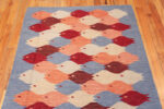 Top of Modern School Of Fish Swedish Style Kilim Rug 73489 by Nazmiyal Antique Collection
