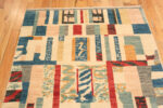 Top of Small Modern Swedish Geometric Rug Top of Small Modern Swedish Geometric Rug 73495 by Nazmiyal Antique Rugs