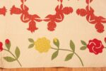 Trim of Antique American Wreath Quilt Textile Trim of Antique American Wreath Quilt Textile 73844 by Nazmiyal Antique Rugs