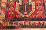 Trim of Antique Caucasion Sewan Kazak Geometric Rug Trim of Antique Caucasion Sewan Kazak Geometric Rug 73695 by Nazmiyal Antique Rugs