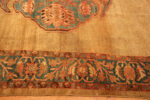 Trim of Antique Persian Bakshaish Rug with Bold Geometric Medallion and Rustic Charm Trim of Antique Persian Bakshaish Rug with Bold Geometric Medallion and Rustic Charm 73762 by Nazmiyal Antique Rugs