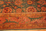 Trim of Vibrant Antique Turkish Rug with Bold Palmettes and Striking Decorative Pattern 73765 by Nazmiyal Antique Rugs