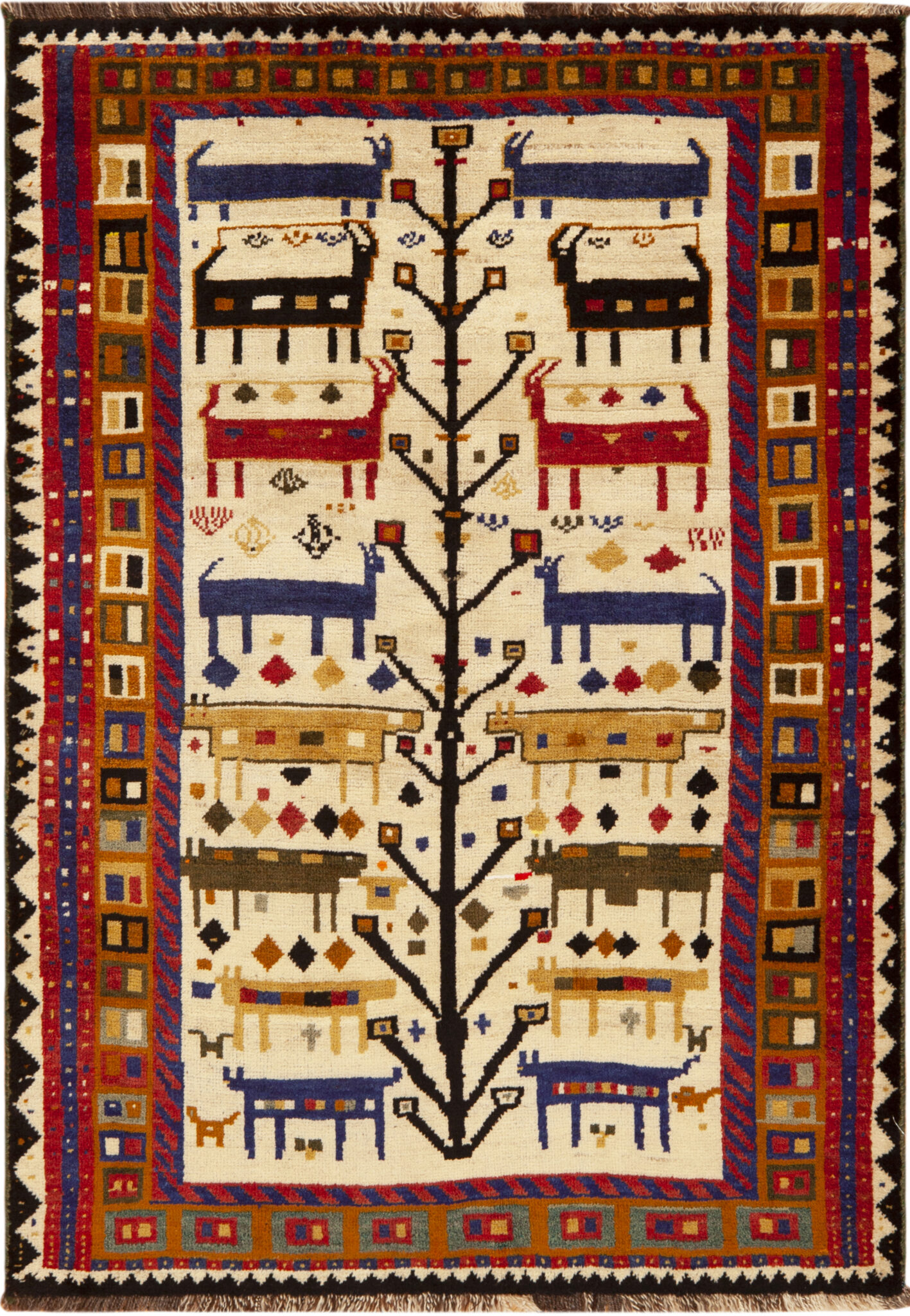 Charming Vintage Persian Gabbeh Rug 73804 Nazmiyal Rugs