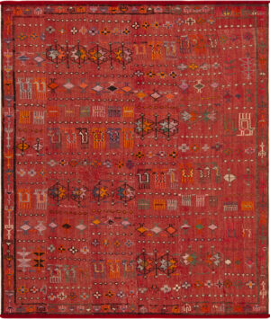Vintage Persian Flatweave Gabbeh Tribal Rug 73794