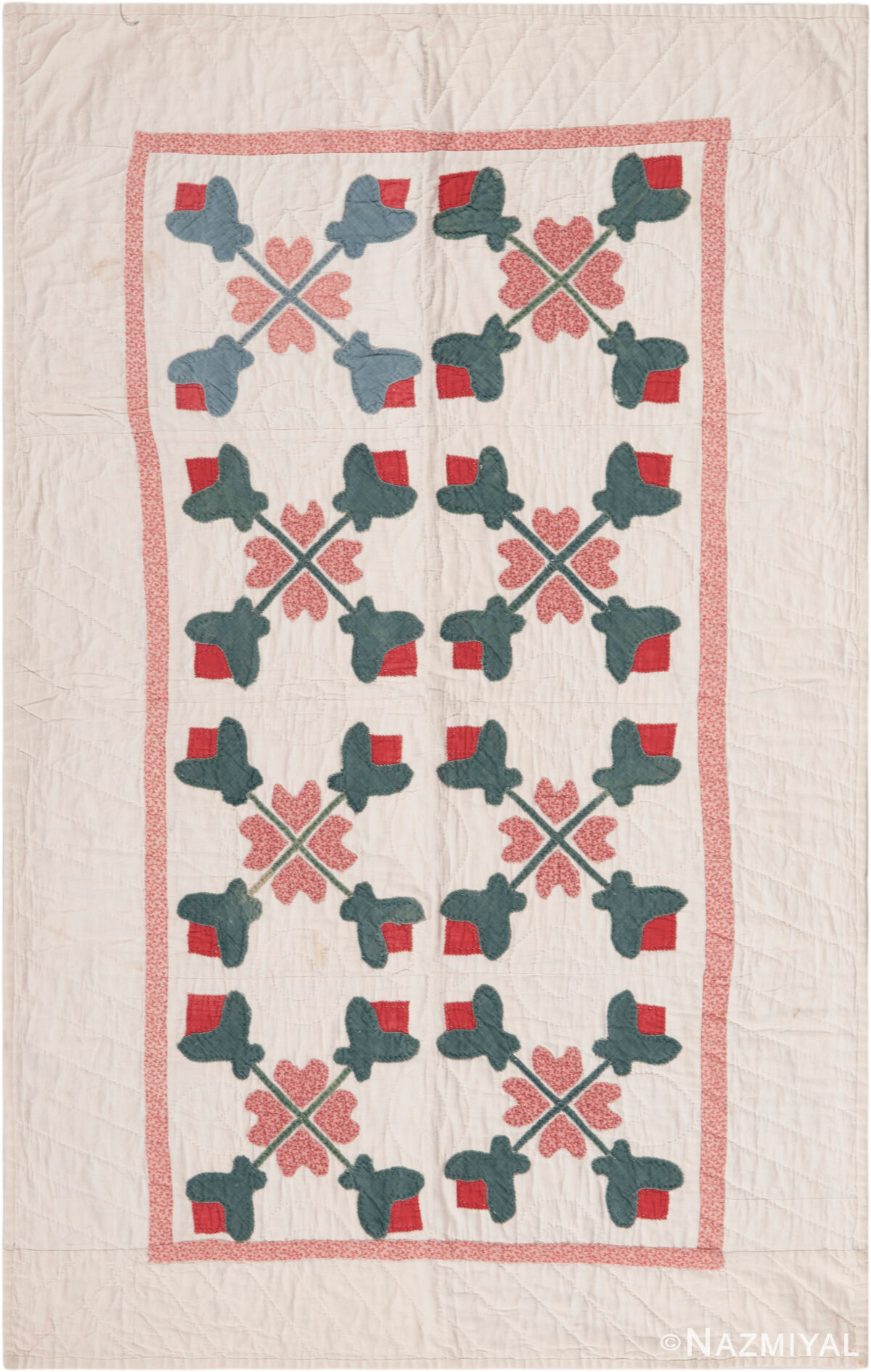 Antique American Quilt Textile 73840 by Nazmiyal Antique Rugs
